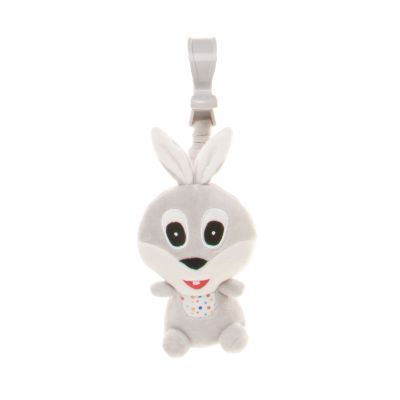 Jucarie de plus pentru carucior/patut 4Baby SQUEEZE Iepurasi Gri PMIC4BABY-957947