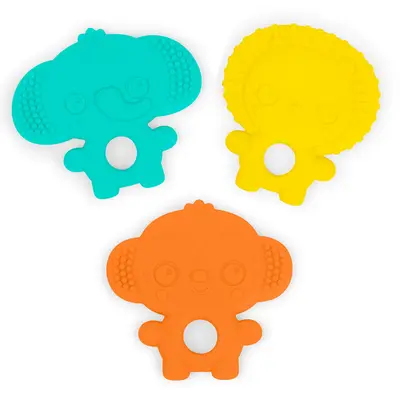 Bright starts - set 3 jucarii de dentitie texturate gummy buddies -  elefant, leu, maimuta bbb13072