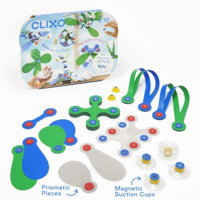 Clixo® joc magnetic de construit - arta pe geam (24 piese)