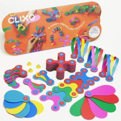 Clixo® joc magnetic de construit - super curcubeu (60 piese)
