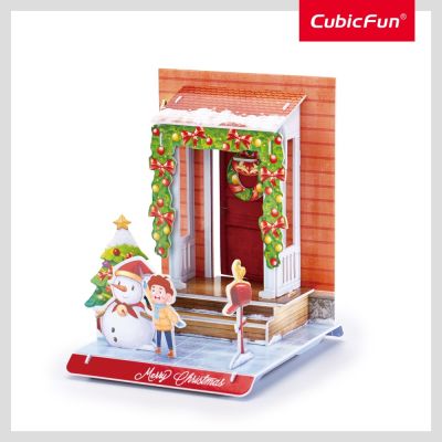 Cubic Fun - Puzzle 3D casa decorata de Craciun 20 piese ARTCUW3154h
