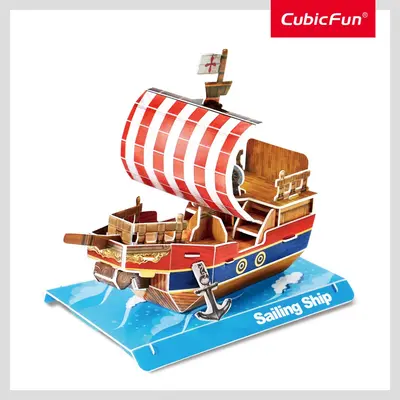 Cubic Fun - Puzzle 3D nava cu panze 33 piese ARTCUW3122h