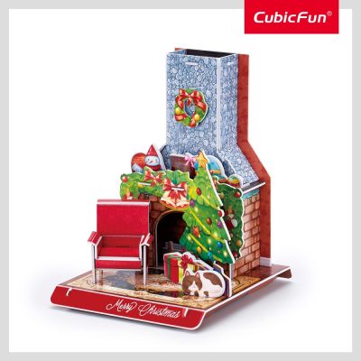 Cubic Fun - Puzzle 3D semineu decorat de Craciun 24 piese ARTCUW3153