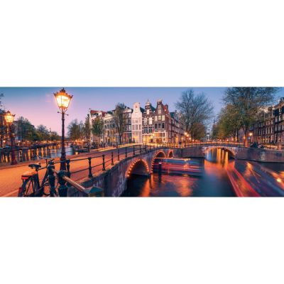 Ravensburger - Puzzle panorama noaptea in Amsterdam 1000 piese design nou ARTRVSPA00446