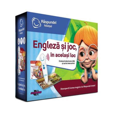 Pachet Raspundel Istetel, creion si carte Engleza si joc, in acelasi loc BKF69364