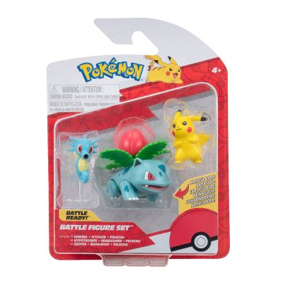 Pokemon - Set 3 figurine de actiune, (Pikachu #2 & Horsea & Ivysaur) S16 BKFPKW3049