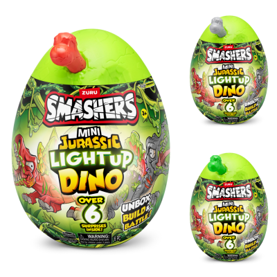 Smashers - Mini Ou surpriza cu peste 6 accesorii, Dino Jurassic Light-Up BKF74107