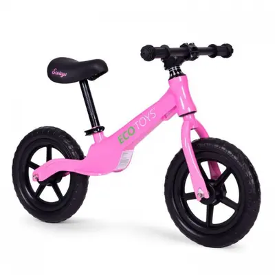 Bicicleta fara pedale cu roti din spuma eva ecotoys ym-bb-17 - roz edeediym-bb-17roz