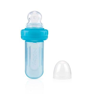 Dispozitiv de hranire, Nuby, Pentru alimente lichide sau semi-solide, Silicon, Fara BPA, 6+ luni, Albastru BYNID5577b