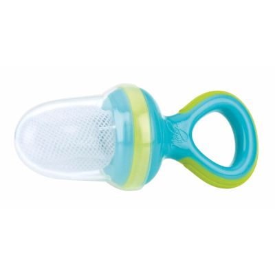 Dispozitiv de hranire, Nuby pentru fructe si legume, Include capac de protectie, 6+ luni, Albastru/Verde BYNID5397AQUA