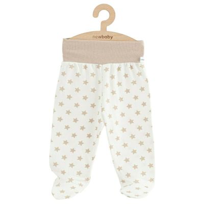 Pantalonasi, New Baby, Cu botosei, Marime 56, Din bumbac 100%, Classic II Beige Stars BYN54234