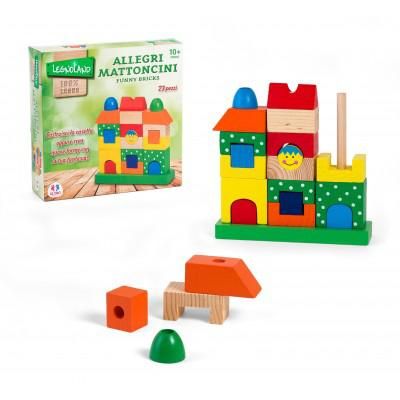 Jucarie educativa din lemn Cuburi de stivuit colorate - SOLGL36360