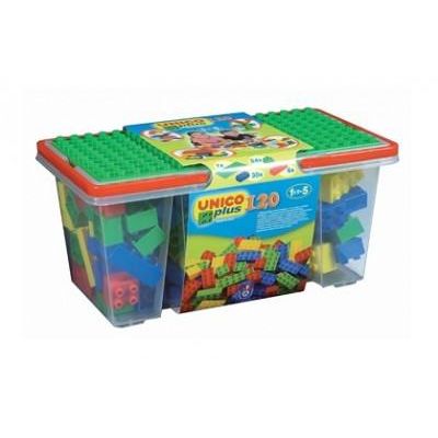 Set constructie Unico Plus Galetusa 120 piese cu placa construit - SOLUN8502