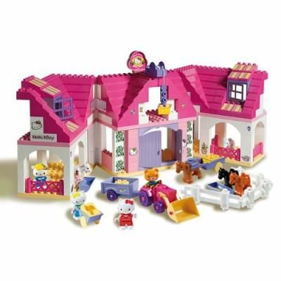 Set constructie Unico PLus Hello Kitty Casuta mare cu ferma 136 piese - SOLUN8667