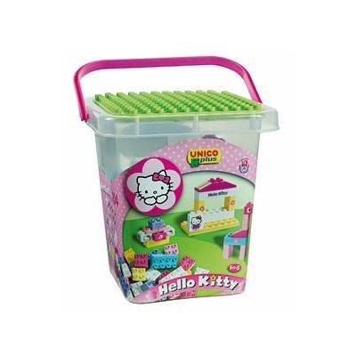 Set constructie Unico Plus Hello Kitty Galetusa cu placa de montat 104 piese - SOLUN8662
