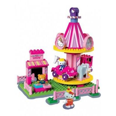 Set constructie Unico Plus Hello Kitty Parc de distractii cu carusel 75 piese - SOLUN8687