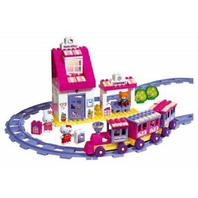 Set constructie Unico Plus Hello Kitty Trenulet cu gara 95 piese - SOLUN8652
