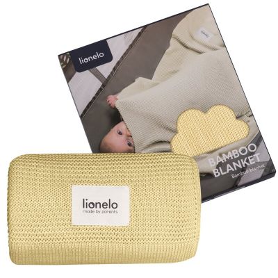 Paturica multifunctionala, Lionelo, Din bambus, Cu proprietati de termoreglare, Antibacteriana, Antifungica, Antialergice, Lavabila la masina de spalat, 100x75 cm, Galben BYNLO-BAMBOO_BLANKET_YELLOW_LEMON