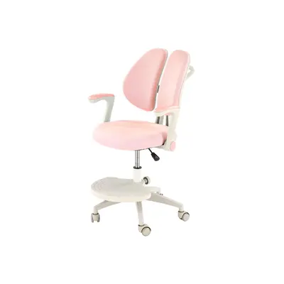 Scaun birou ergonomic pentru copii hm panco, ajustabil pe inaltime si adancime, mesh, suport pentru picioare, roz drm10322