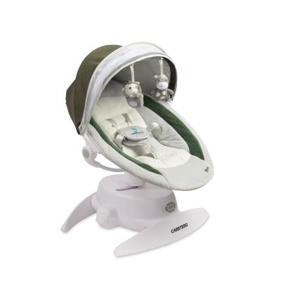 Leagan electric rotativ 360⁰ cu telecomanda, melodii, sunete, senzor de mișcare și inclinare reglabila Caretero OPTI Verde PMICTERO-8003