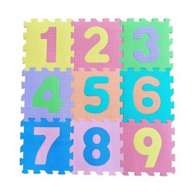 Covoras puzzle, Free2Play, Pentru copii, Din spuma, 90x90 cm, 9 bucati, 36 luni+, Multicolor BYN378500