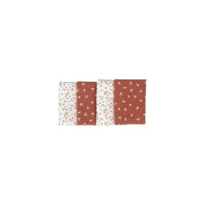 Set 4 lavete, Bubaba, Din muselina, Dimensiune 40x40 cm, Pentru spalarea si ingrijirea fetei si a corpului bebelusului dupa masa sau baita, Pink BYN84515