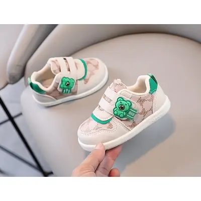 Adidasi crem pentru baietei - green teddy mbym1996-1-sa48