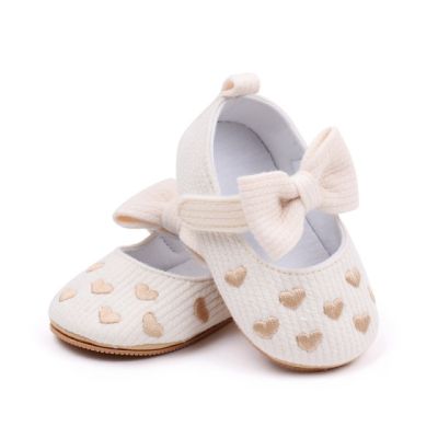 Pantofiori ivoire cu inimioare aurii mdbls3076-3-p01