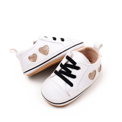 Tenisi albi pentru fetite - glitter hearts mdbxc4018-3-c5