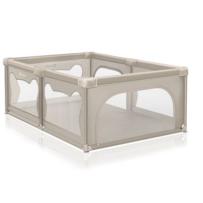 Tarc de joaca copii, Lionelo, Willow, 127 x 187 cm, Pliere compacta, Include geanta de transport, Din plasa, Cu doua intrari laterale si fermoar, Cu ventuze pentru stabilitate, Conform cu EN 12227:2010, Bej BYNLO-WILLOW_BEIGE_SAND