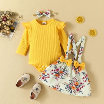 Sarafan cu body galben - little flowers mbhmm-319-de3