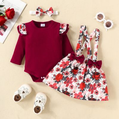 Sarafan cu body visiniu - little flowers cshmm-315-r2