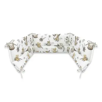 Aparatoare pentru patut, MimiNu, Din bumbac certificat Oeko Tex Standard 100, 180x30 cm, Cu panglici, Savanna BYN6426972025706