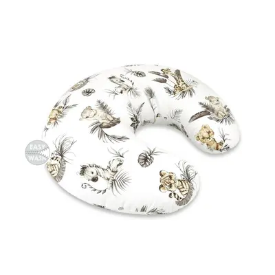 Perna pentru alaptat, MimiNu, Din bumbac certificat Oeko Tex Standard 100, Cu husa detasabila, Cu fermoar securizat, Circumferinta 155 cm, Savanna BYN6426972025713