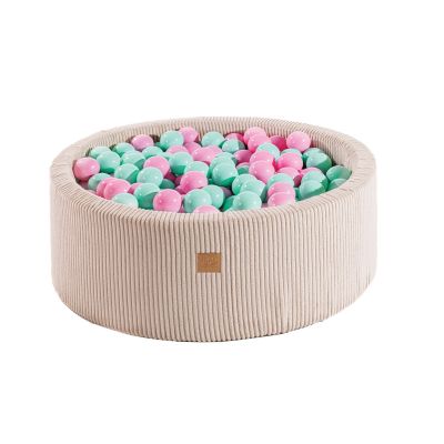 Piscina Uscata Cu 200 De Bile 7cm (mint Roz Deschis) Meowbaby   Aesthetic, 90x30 Cm, Premium Velur Reiat   Corduroy Ecru Pjbbsak9003