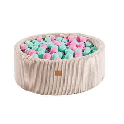 Piscina Uscata Cu 200 De Bile 7cm (mint Roz Deschis) Meowbaby   Aesthetic, 90x30 Cm, Premium Velur Reiat   Corduroy Ecru Pjbbsak9003