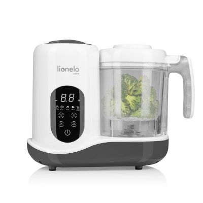 Aparat de gatit, Lionelo, BabyMenu, 5 in 1, Cu functii de gatire la abur, dezghetare, amestecare, incalzire si sterilizare, Cu recipient din tritan, Include meniu cu retete, Personalizare setari, Alb BYNLOC-BABYMENU