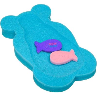 Reductor de baie, New Baby, Maxi, Din burete, 58 cm, Cu jucarii din spuma, Bear Blue BYN32810
