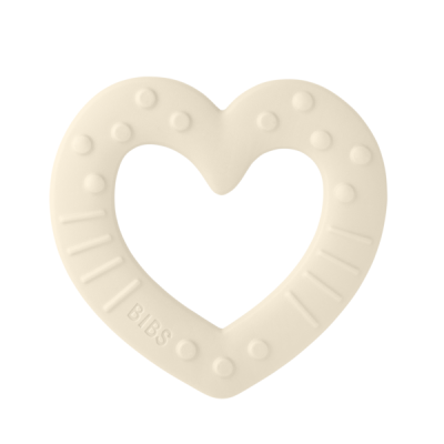 Bibs - jucarie de dentitie in forma de inima, ivory bbb3100216
