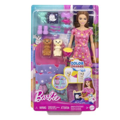 BARBIE PAPUSA BARBIE FAMILY SET PETRECERE CU 2 CATELUSI COLOR CHANGE VIVMTHXN01