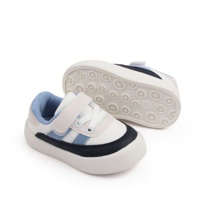 Adidasi albi cu insertii bleu si bleumarine chmy22-7-2-c