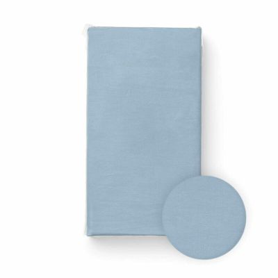 Cearceaf cu elastic, Bocioland, Pentru patut, Din 100% bumbac jersey, 120x60 cm, 0 luni+, Blue BYNBL053