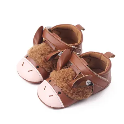 Pantofi maro cu design de animalut pentru fetite csbh2231-va3