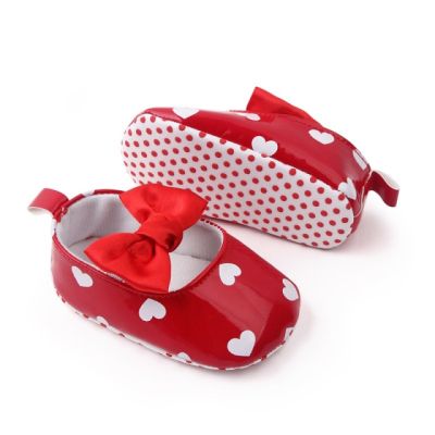 Pantofiori rosii cu inimioare si fundita chby2280-2-va3