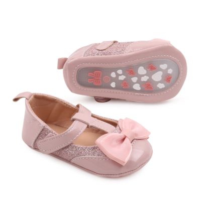 Pantofiori roz pudra din lac cu fundita - lola csbbw3094-3-va1