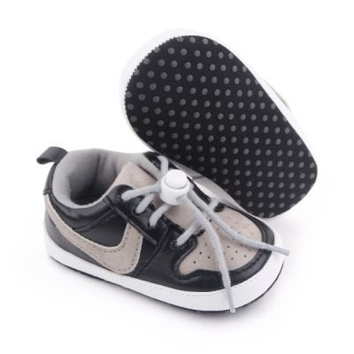 Pantofiori sport pentru bebelusi, gri cu negru chd2660-1-va3