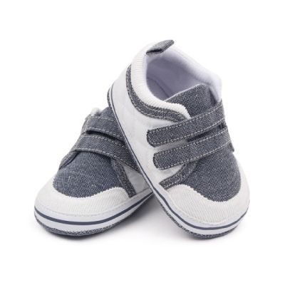 Adidasi pentru bebelusi, gri cu alb csbmh3005-3-va5