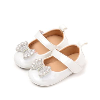 Pantofiori albi cu fundite stralucitoare chbbw4021-3-va2