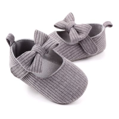 Pantofiori bebelusi, gri cu fundita chd2330-3-va5