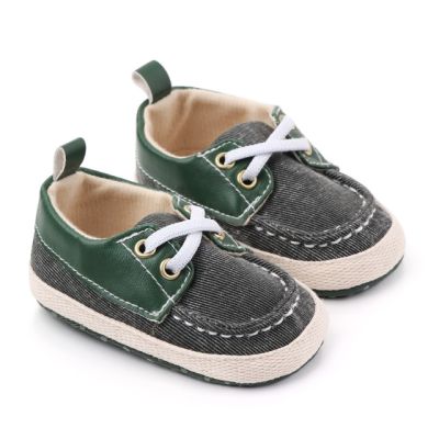 Pantofiori din blugi gri petrol cu insertii verzi chd2408-1-va4